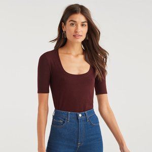 7 For All Mankind Ribbed Scoop Neck Tee
